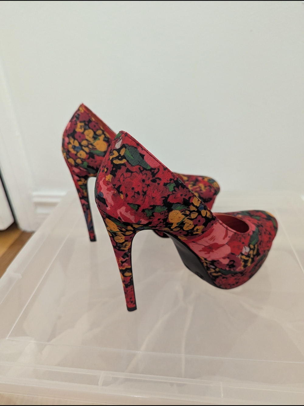 Target Red Floral Platform Stiletto Pumps